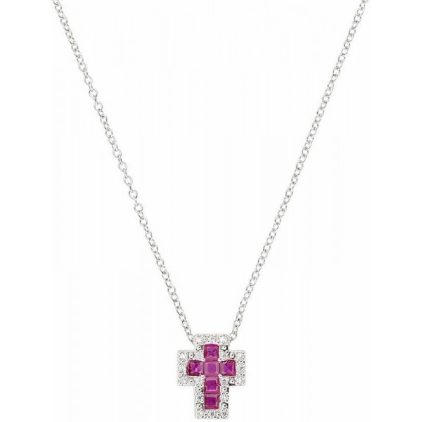 Bild der Amen Kreuzkette aus Silber mit Zirkonia für Damen CLCRREBBRZ3