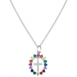 Imagen del Collar Cruz Amen en plata con circonitas mujer CLGHCRBMZ