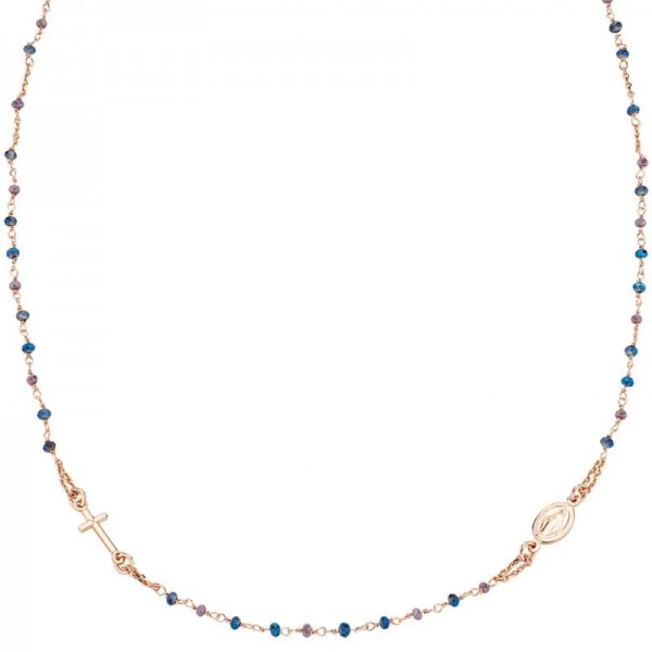 Collier Chapelet Amen en argent avec cristaux femme CRO10RBLTO3 Image du Collier Chapelet Amen en argent avec cristaux femme CRO10RBLTO3