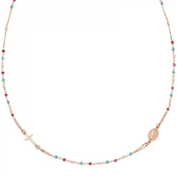 Imagen del Collar Rosario Amen en plata con cristales mujer CRO10RRRV3