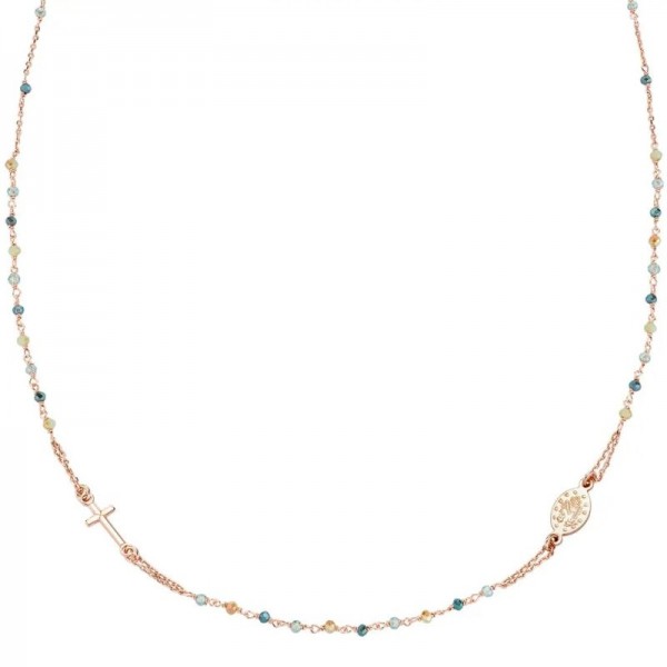 Imagen del Collar Rosario Amen en plata con cristales mujer CRO10RVVV3