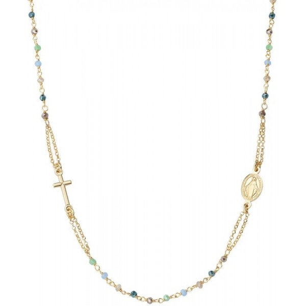 Imagen del Collar Rosario Amen en plata con cristales mujer CRO25GMUV3