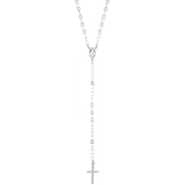 Bild der Amen Rosenkranz Kette aus Silber und Perlen für Damen CROBB4