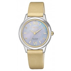 Купить Citizen Женские Часы Lady Super Titanium EM0724-17Y Бриллианты Перламутр