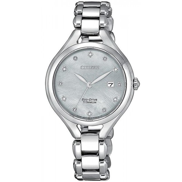 Купить Citizen Женские Часы Lady Super Titanium EW2560-86D Бриллианты Перламутр