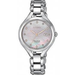 Купить Citizen Женские Часы Lady Super Titanium EW2560-86Y Бриллианты Перламутр