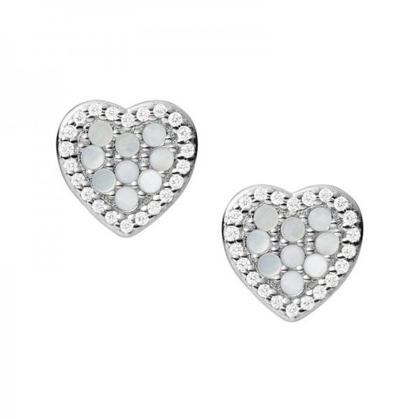 Fossil Damenohrringe Sterling Silver JFS00568040 Herz Perlmutt kaufen