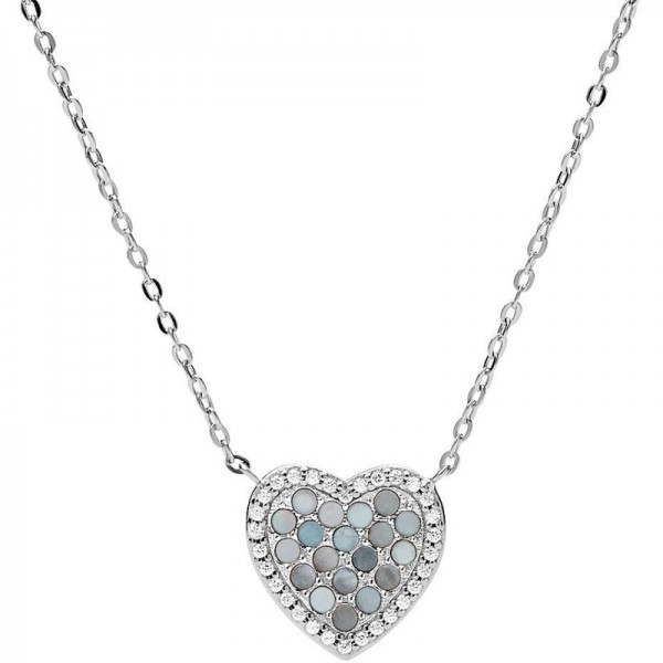 Fossil Damenhalskette Sterling Silver JFS00570040 Herz Perlmutt kaufen